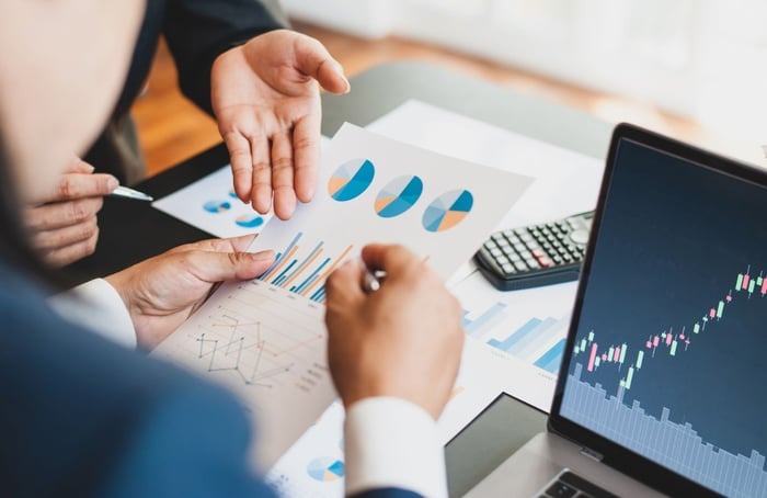 reviewing marketing stats