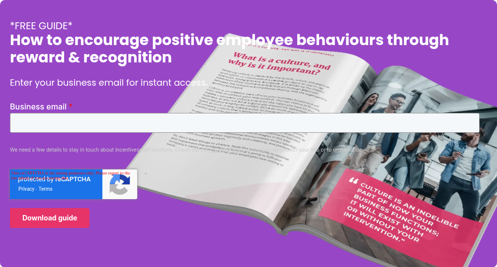 *FREE GUIDE* How to encourage positive employee behaviours through reward & recognition &nbsp; Enter your business email for instant access. &nbsp;