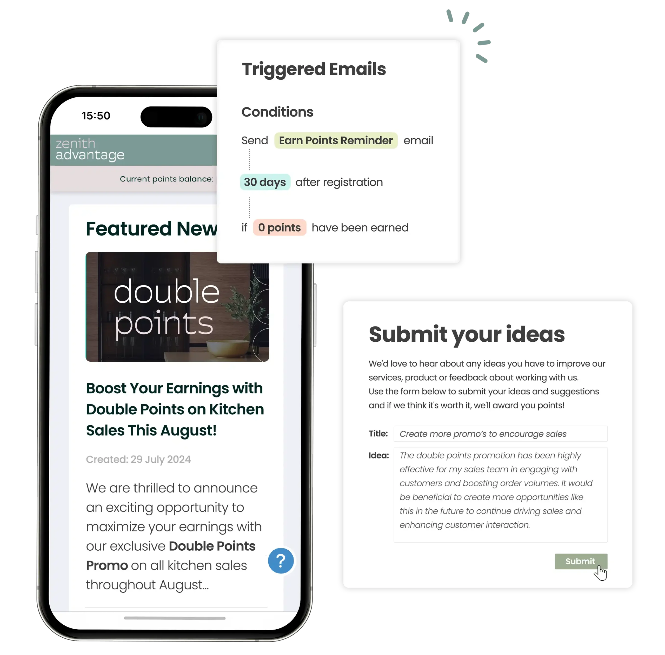 Triggered notification emails